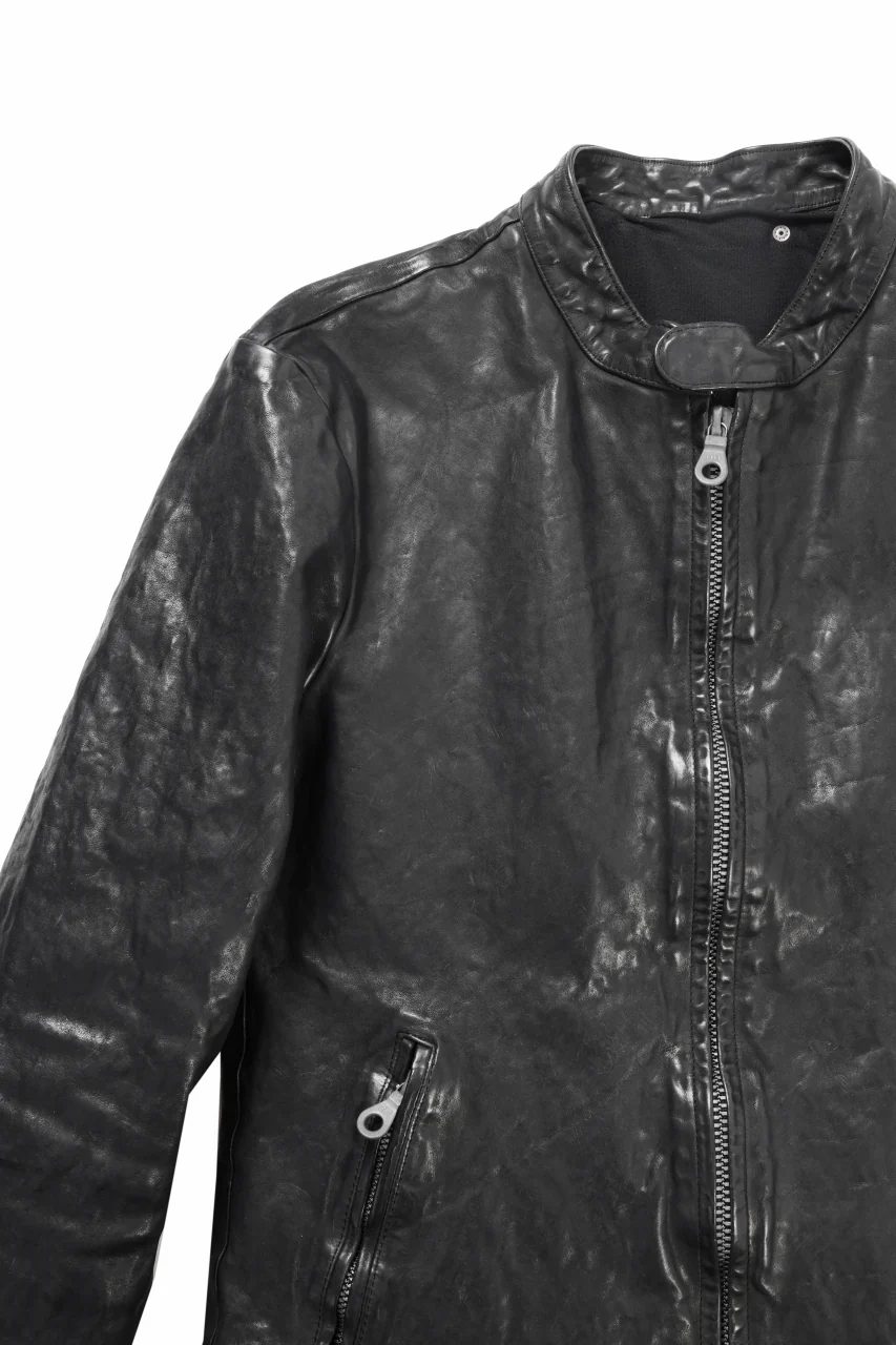 ISAMU KATAYAMA BACKLASH ITALY SHOULDER GARMENT-DYED SINGLE RIDERS JACKET(BLACK) - Image 10