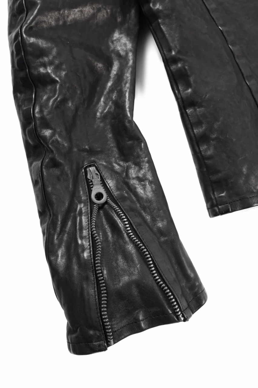 ISAMU KATAYAMA BACKLASH ITALY SHOULDER GARMENT-DYED SINGLE RIDERS JACKET(BLACK) - Image 14