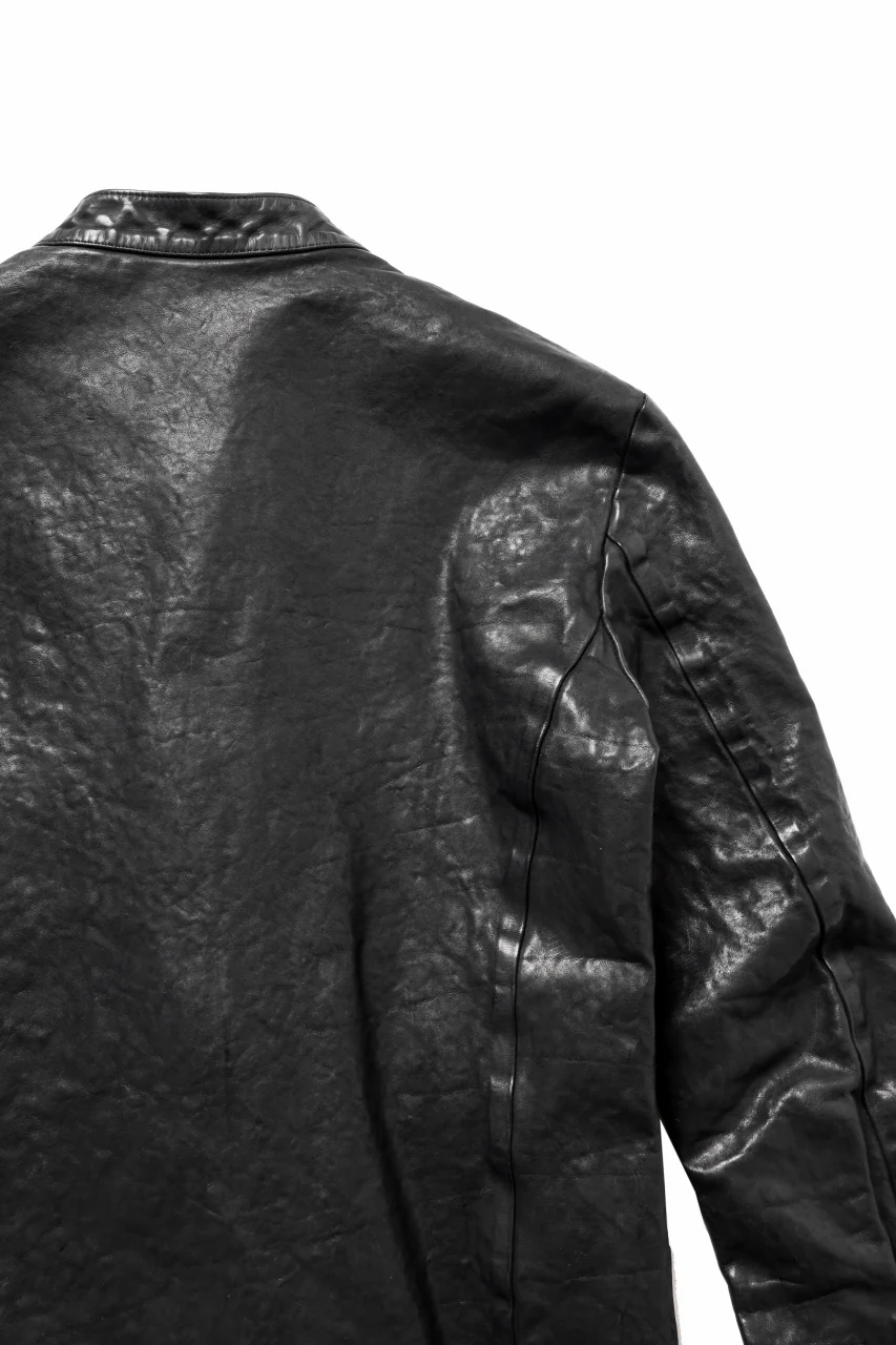 ISAMU KATAYAMA BACKLASH ITALY SHOULDER GARMENT-DYED SINGLE RIDERS JACKET(BLACK) - Image 16