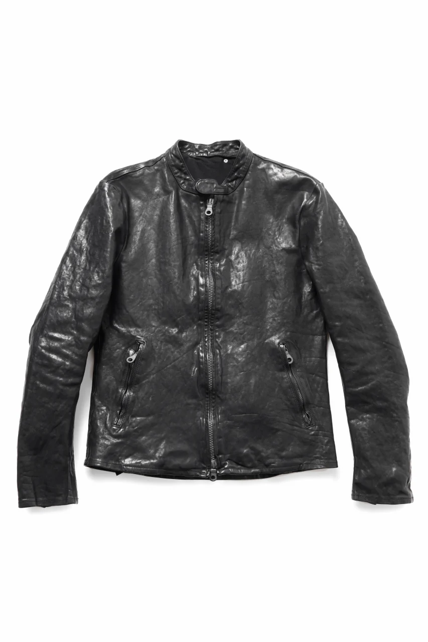 ISAMU KATAYAMA BACKLASH ITALY SHOULDER GARMENT-DYED SINGLE RIDERS JACKET(BLACK) - Image 2