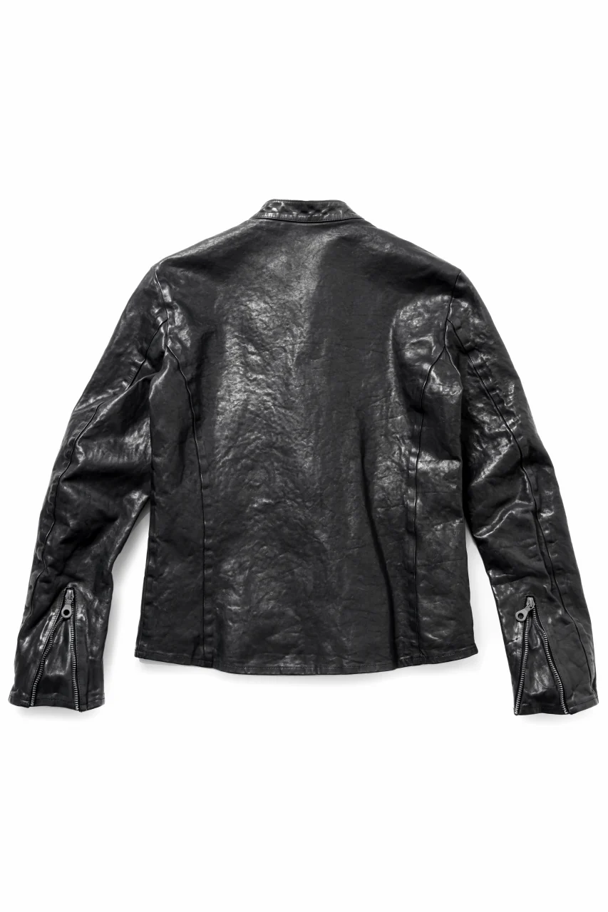 ISAMU KATAYAMA BACKLASH ITALY SHOULDER GARMENT-DYED SINGLE RIDERS JACKET(BLACK) - Image 3