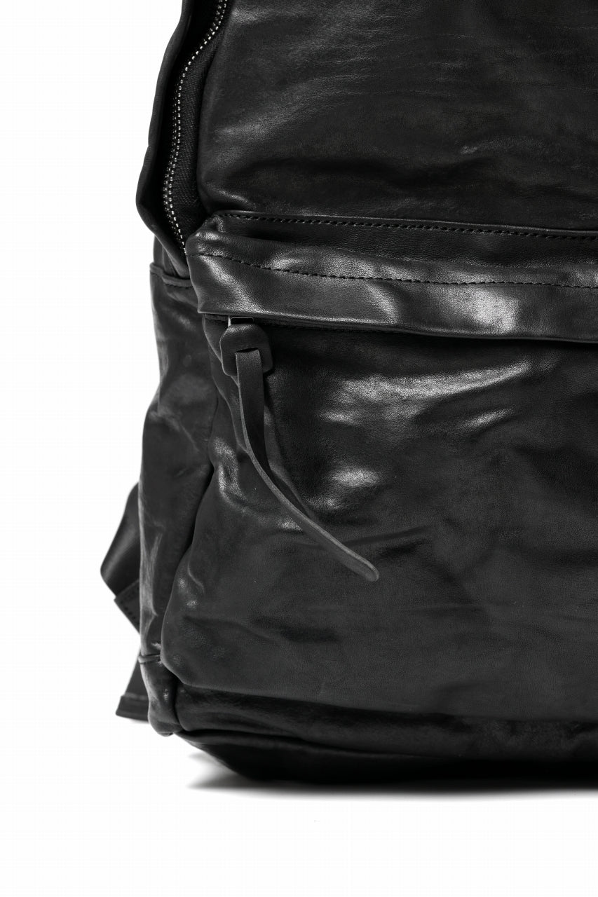 ISAMU KATAYAMA BACKLASH ITALY SHOULDER VINTAGE GARMENT-WASH BACKPACK (BLACK) - Image 8