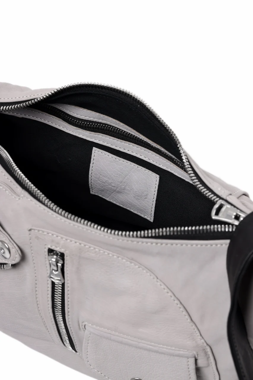 ISAMU KATAYAMA BACKLASH JAPAN CALF GARMENT-WASH RIDERS SHOULDER BAG (WHITE) - Image 14