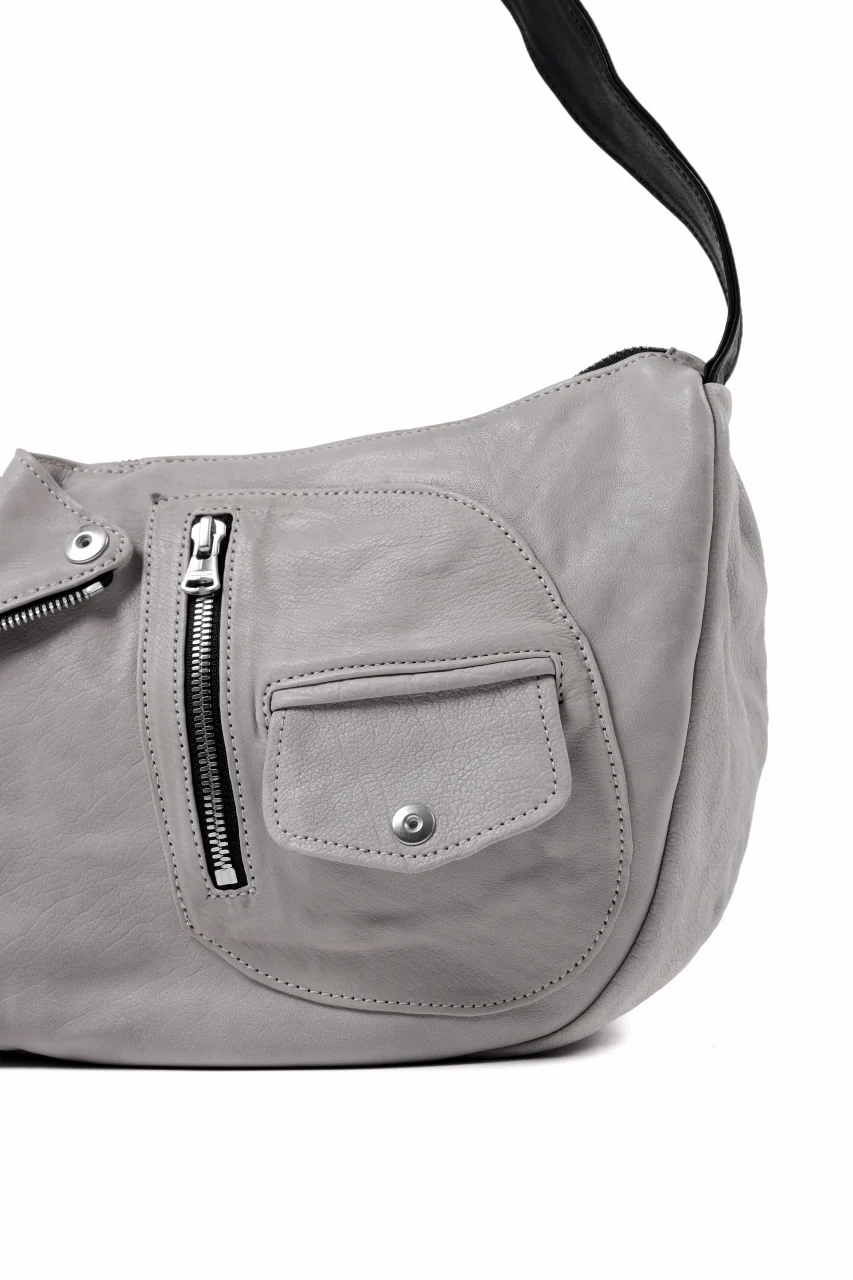 ISAMU KATAYAMA BACKLASH JAPAN CALF GARMENT-WASH RIDERS SHOULDER BAG (WHITE) - Image 5