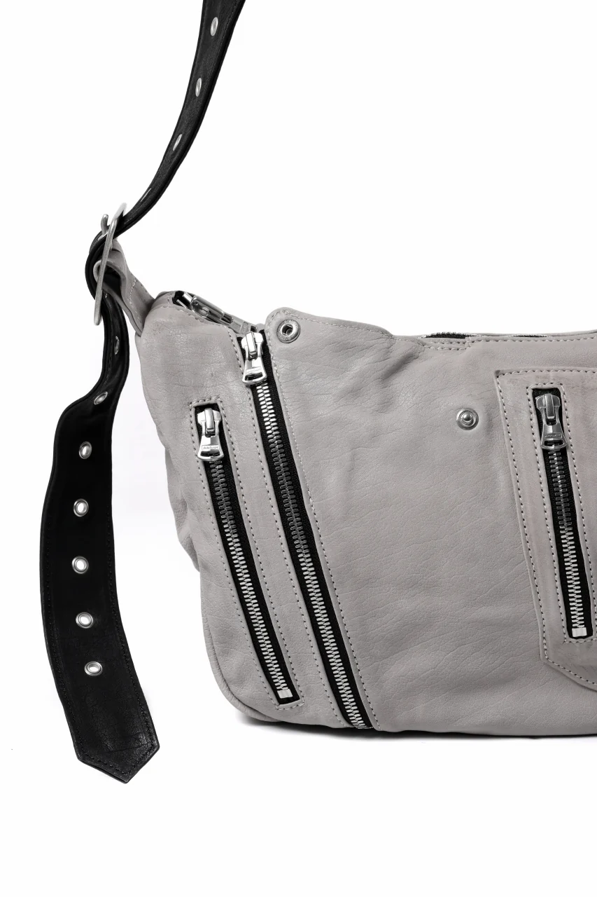 ISAMU KATAYAMA BACKLASH JAPAN CALF GARMENT-WASH RIDERS SHOULDER BAG (WHITE) - Image 6