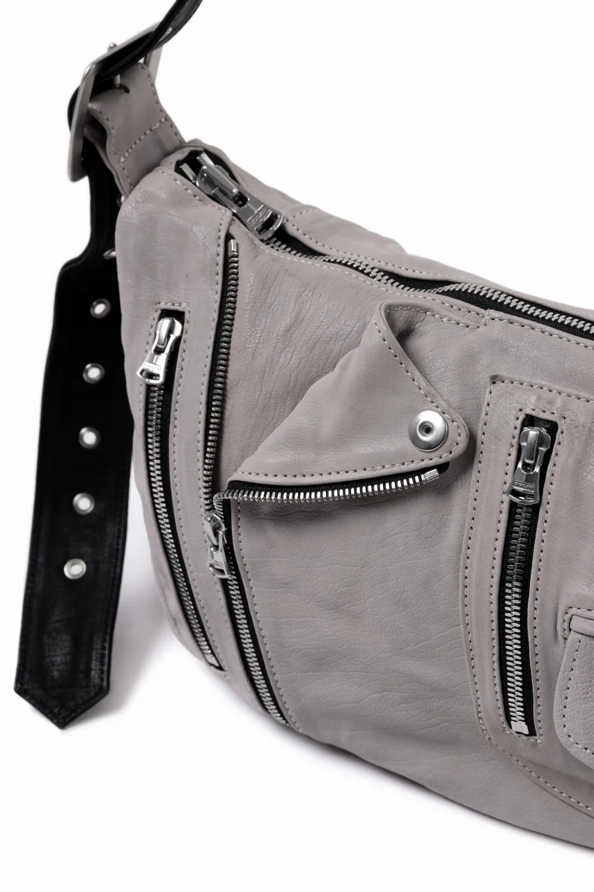 ISAMU KATAYAMA BACKLASH JAPAN CALF GARMENT-WASH RIDERS SHOULDER BAG (WHITE) - Image 7