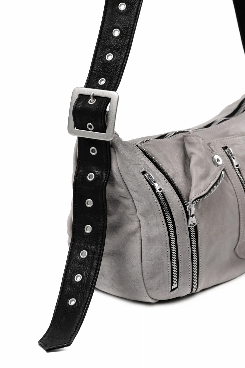 ISAMU KATAYAMA BACKLASH JAPAN CALF GARMENT-WASH RIDERS SHOULDER BAG (WHITE) - Image 8