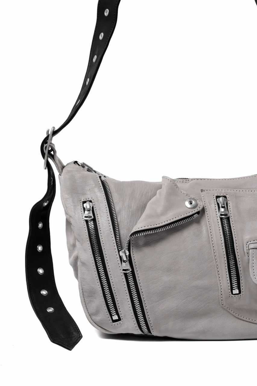 ISAMU KATAYAMA BACKLASH JAPAN CALF GARMENT-WASH RIDERS SHOULDER BAG (WHITE) - Image 9