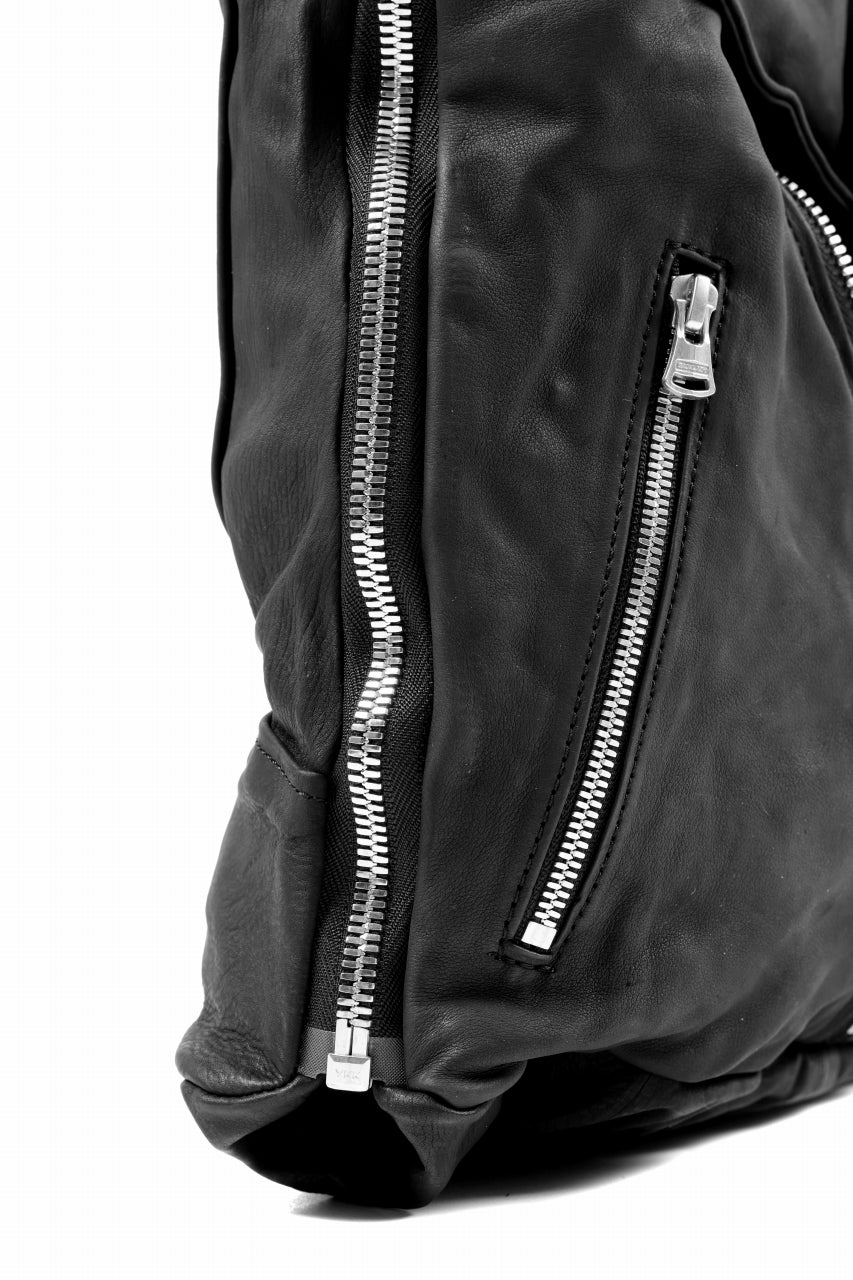 ISAMU KATAYAMA BACKLASH JAPAN CALF GARMENT-WASH RIDERS TOTE BAG (BLACK) - Image 15