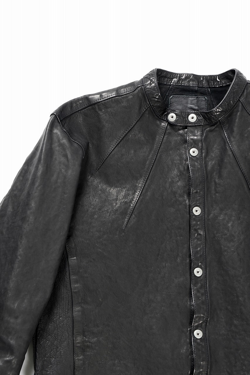 ISAMU KATAYAMA BACKLASH JAPAN CALF NATURAL DYED “GARMENT-WASH” SHIRT (BLACK) - Image 5