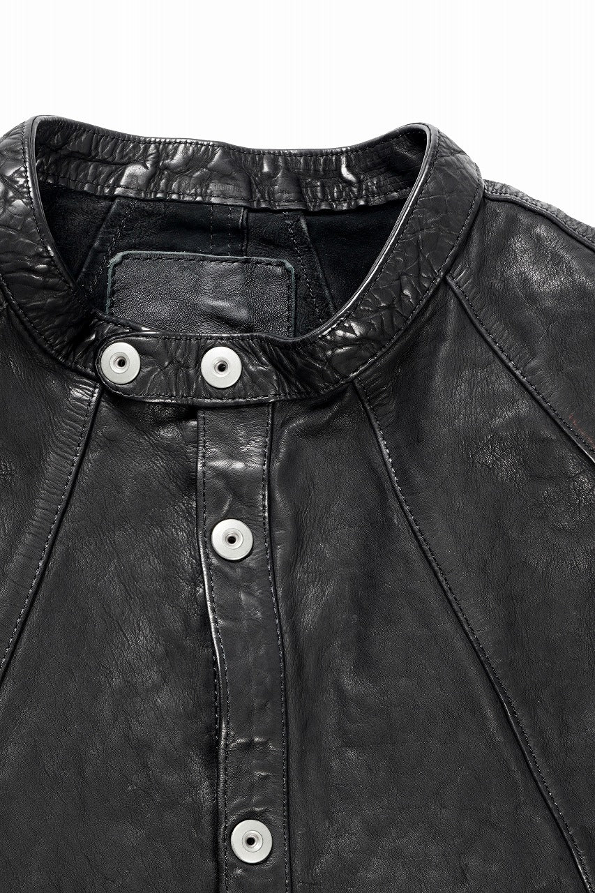 ISAMU KATAYAMA BACKLASH JAPAN CALF NATURAL DYED “GARMENT-WASH” SHIRT (BLACK) - Image 6