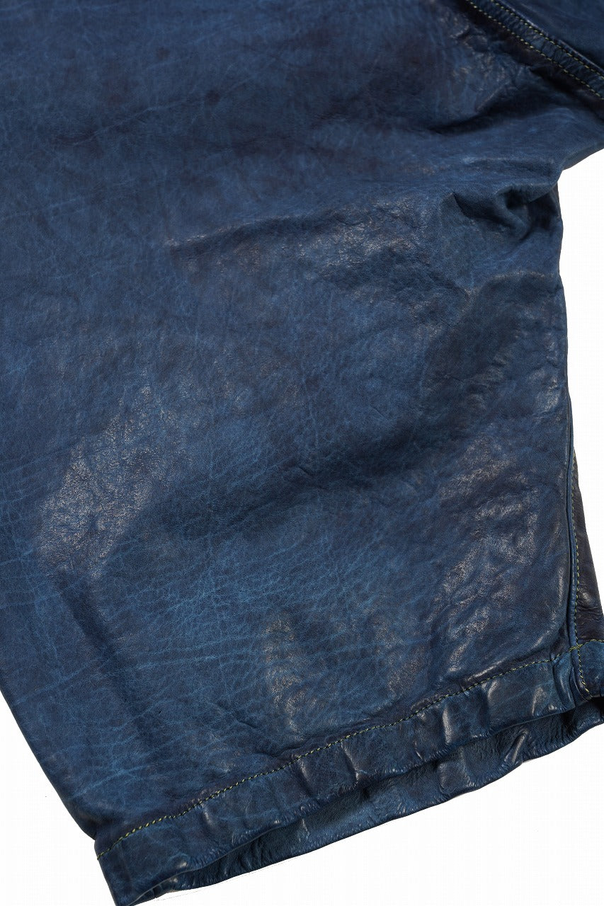 ISAMU KATAYAMA BACKLASH JAPAN CALF WET WHITE "GARMENT-INDIGO-DYED" SHORTS (INDIGO) - Image 11
