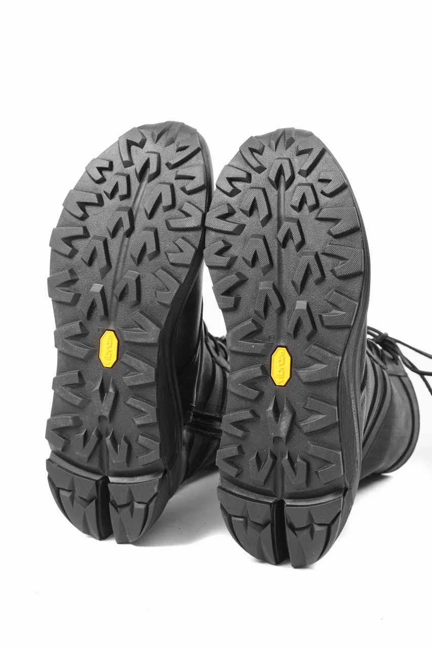 ISAMU KATAYAMA BACKLASH JAPAN SHOULDER GARMENT-DYED COMBAT SNEAKER BOOTS / Vibram® MEGAGRIP (BLACK) - Image 14