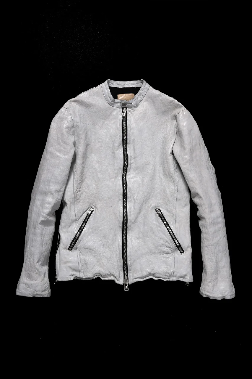 ISAMU KATAYAMA BACKLASH JP-CALF NATURAL DYED GARMENT-WASH SINGLE RIDERS (WHITE)