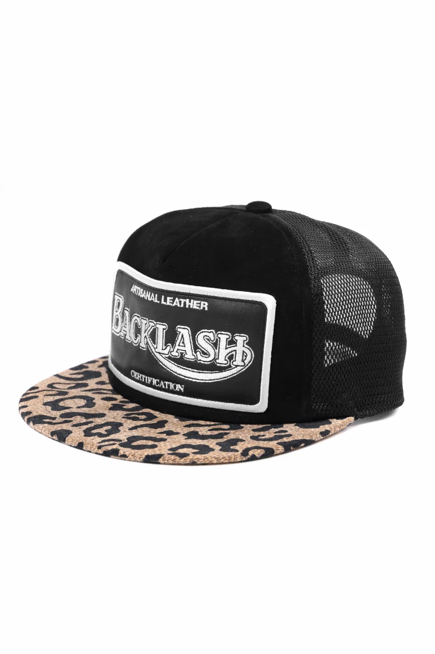 ISAMU KATAYAMA BACKLASH KANGAROO SUEDE CAP (LEOPARD)