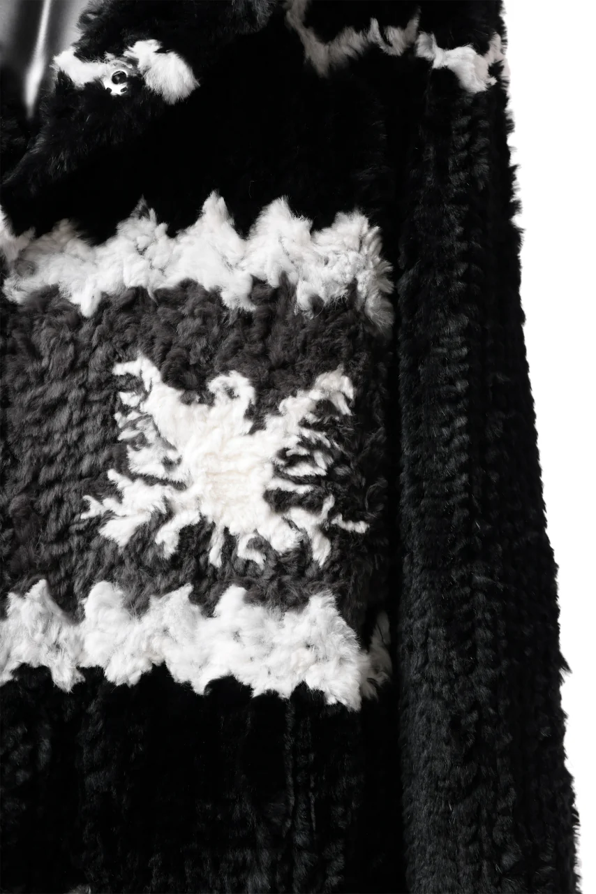 ISAMU KATAYAMA BACKLASH KNIT HOODIE BLOUSON / RABBIT FUR (BLACK) - Image 17