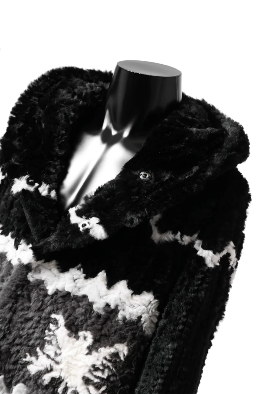 ISAMU KATAYAMA BACKLASH KNIT HOODIE BLOUSON / RABBIT FUR (BLACK) - Image 18