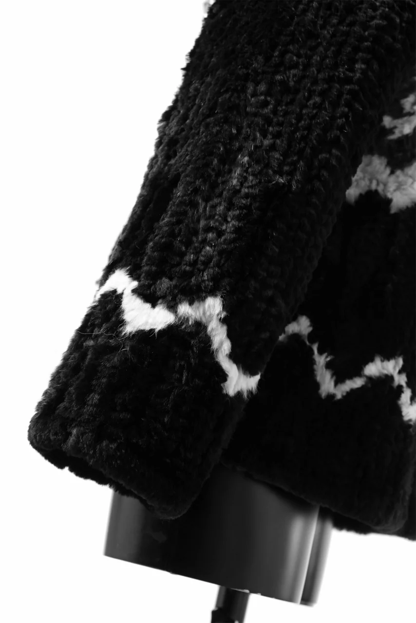 ISAMU KATAYAMA BACKLASH KNIT HOODIE BLOUSON / RABBIT FUR (BLACK) - Image 23