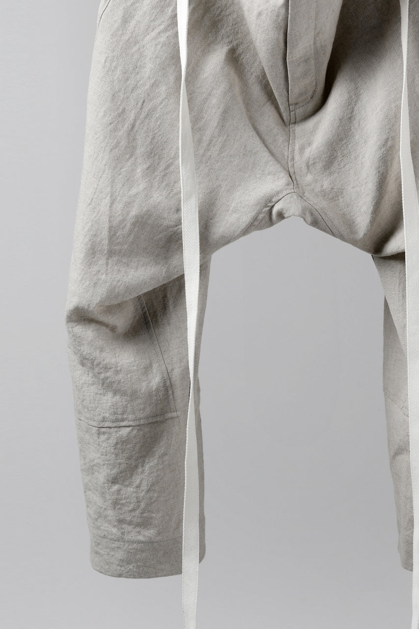 ISAMU KATAYAMA BACKLASH KNOT WAIST WIDE PANTS / COTTON LINEN (WHITE) - Image 10