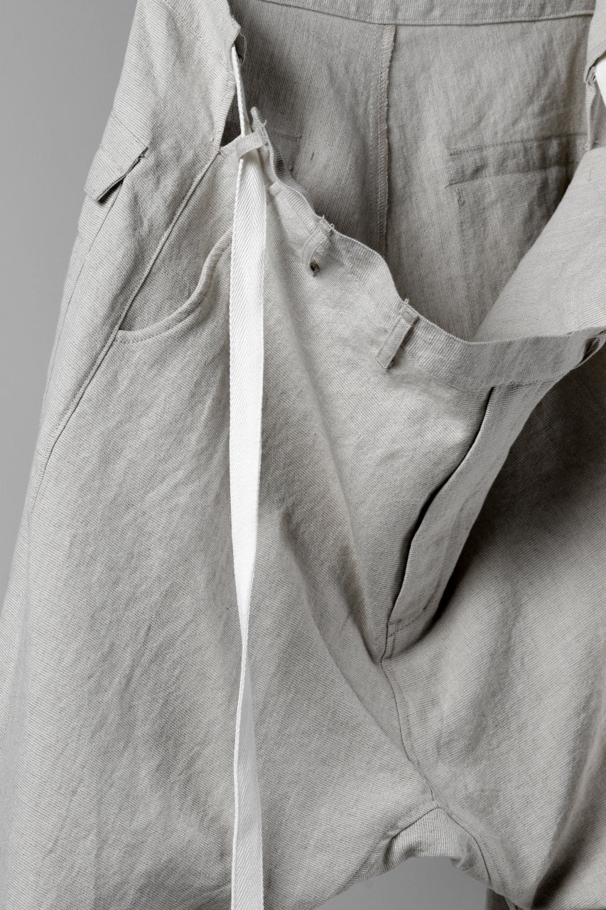 ISAMU KATAYAMA BACKLASH KNOT WAIST WIDE PANTS / COTTON LINEN (WHITE) - Image 11