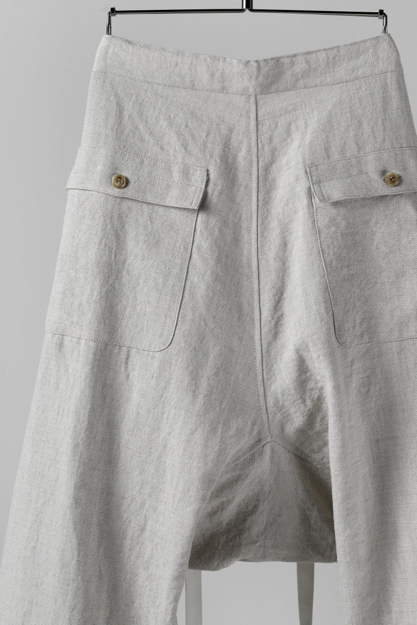 ISAMU KATAYAMA BACKLASH KNOT WAIST WIDE PANTS / COTTON LINEN (WHITE) - Image 17
