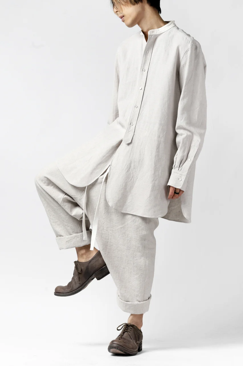 ISAMU KATAYAMA BACKLASH KNOT WAIST WIDE PANTS / COTTON LINEN (WHITE) - Image 31