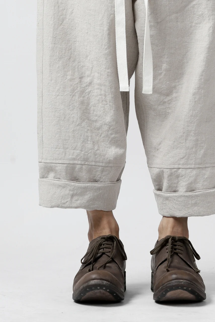 ISAMU KATAYAMA BACKLASH KNOT WAIST WIDE PANTS / COTTON LINEN (WHITE) - Image 33