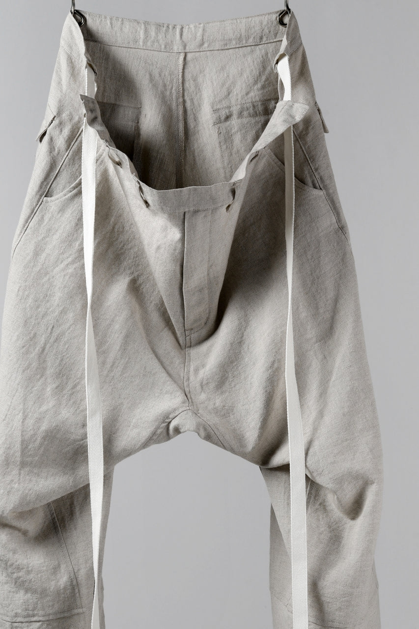 ISAMU KATAYAMA BACKLASH KNOT WAIST WIDE PANTS / COTTON LINEN (WHITE) - Image 9