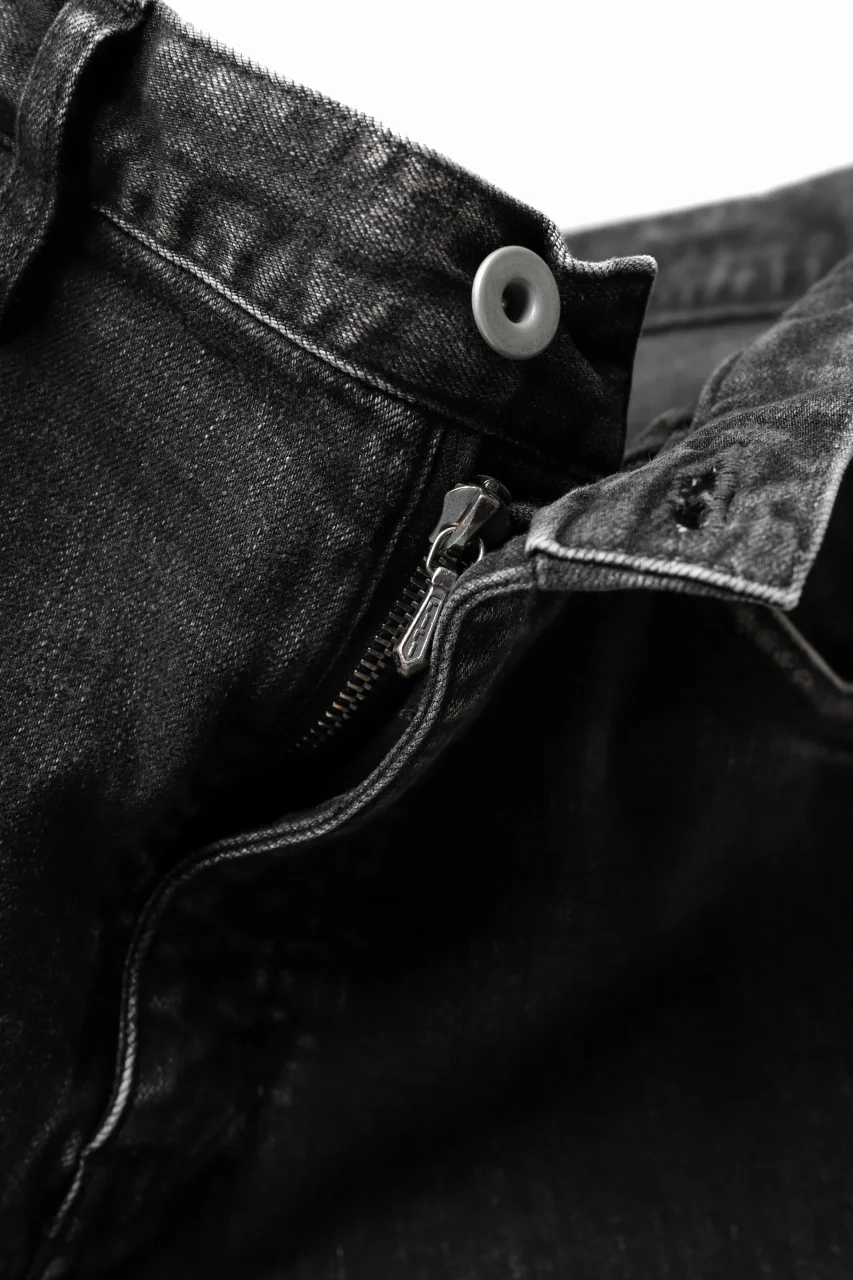ISAMU KATAYAMA BACKLASH L/C SLIM DENIM PANTS / SPLASH DYED (BLACK) - Image 10
