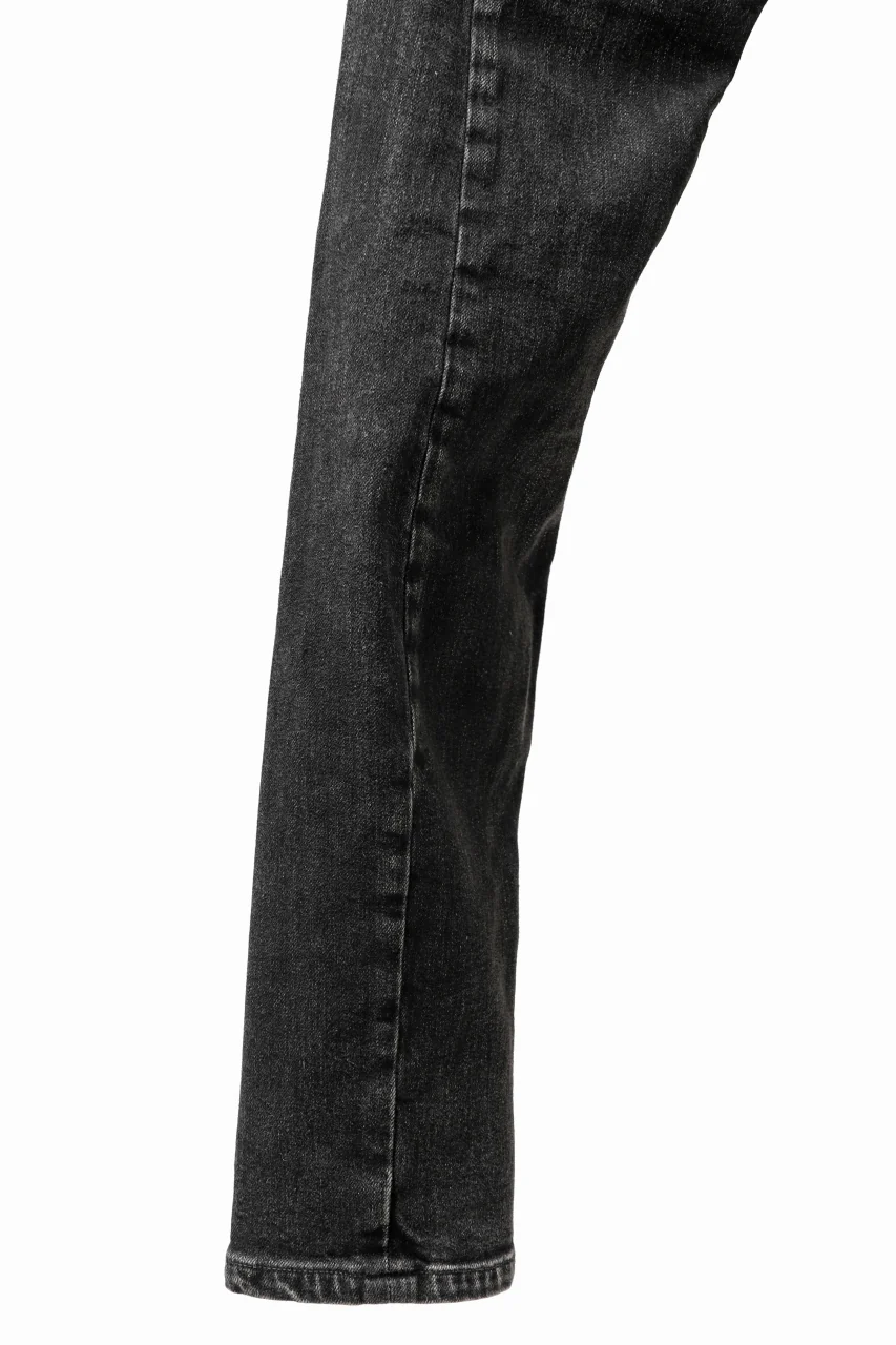 ISAMU KATAYAMA BACKLASH L/C SLIM DENIM PANTS / SPLASH DYED (BLACK) - Image 11