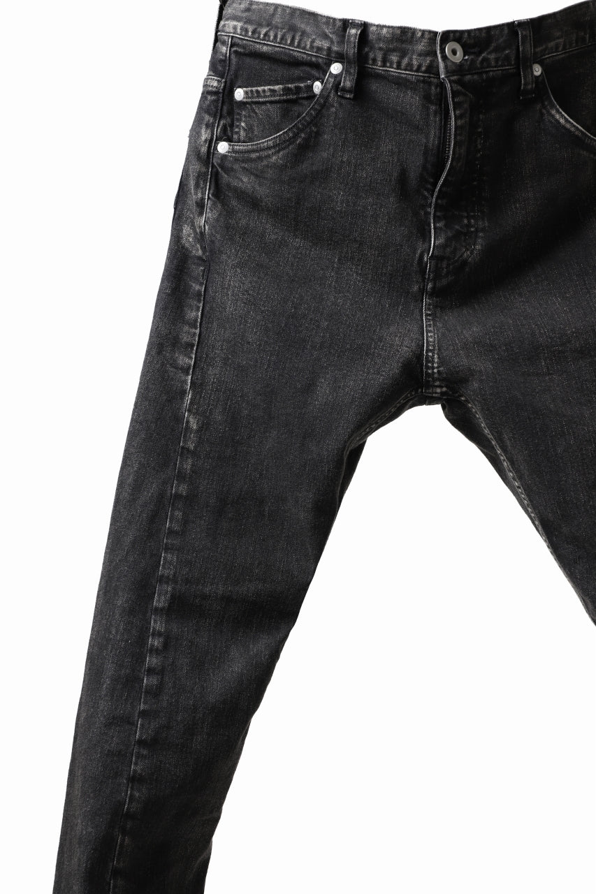 ISAMU KATAYAMA BACKLASH L/C SLIM DENIM PANTS / SPLASH DYED (BLACK) - Image 7
