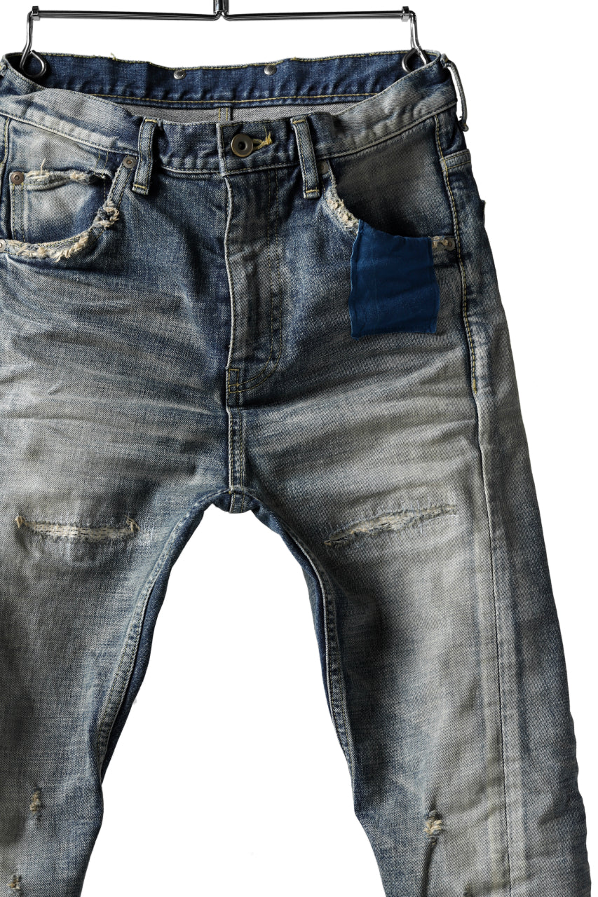ISAMU KATAYAMA BACKLASH L/C SLIM DENIM PANTS / NATURAL USED FADE (INDIGO) - Image 11