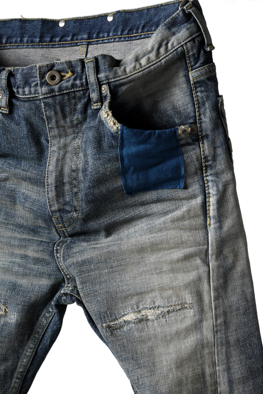 ISAMU KATAYAMA BACKLASH L/C SLIM DENIM PANTS / NATURAL USED FADE (INDIGO) - Image 12