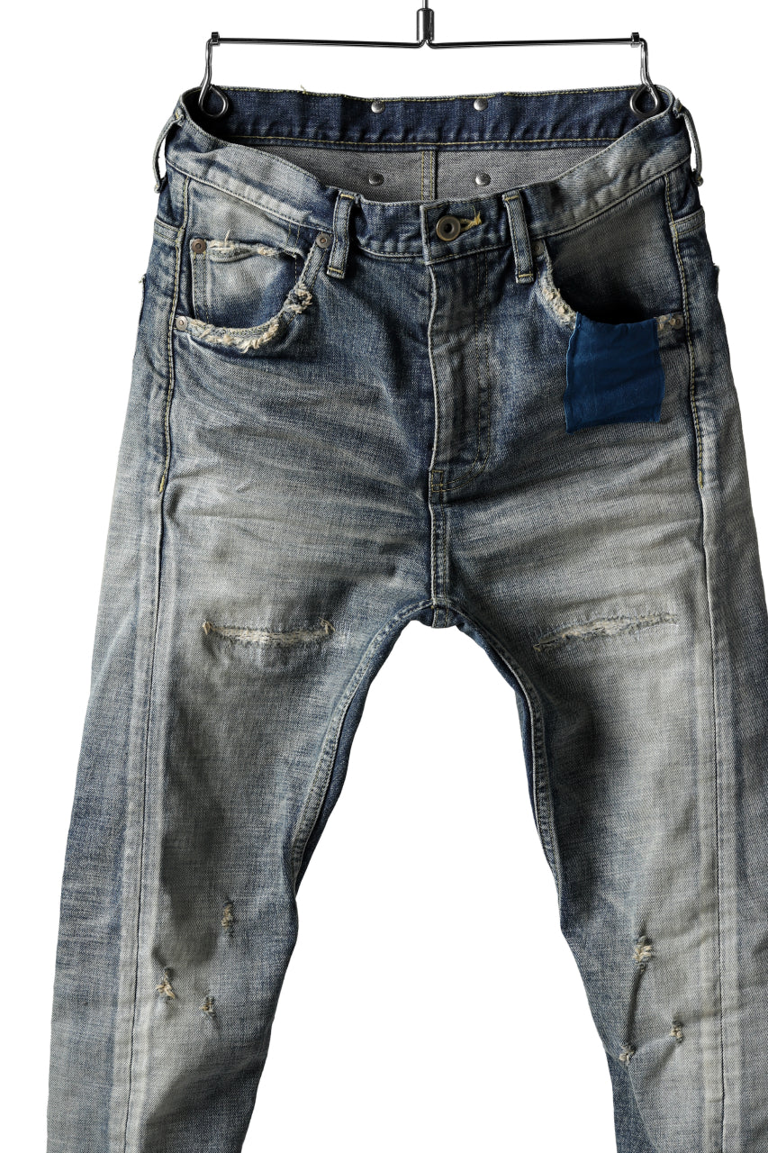 ISAMU KATAYAMA BACKLASH L/C SLIM DENIM PANTS / NATURAL USED FADE (INDIGO) - Image 13