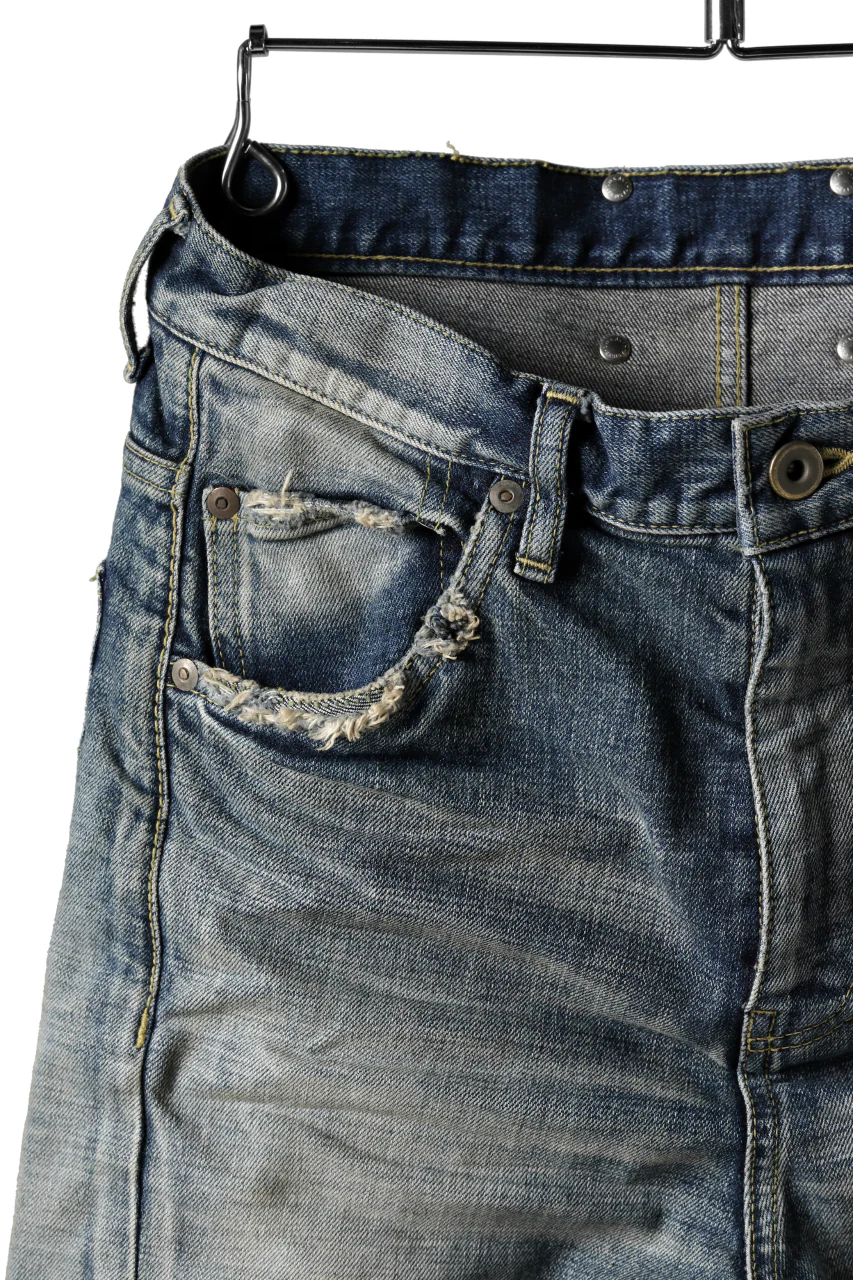 ISAMU KATAYAMA BACKLASH L/C SLIM DENIM PANTS / NATURAL USED FADE (INDIGO) - Image 14