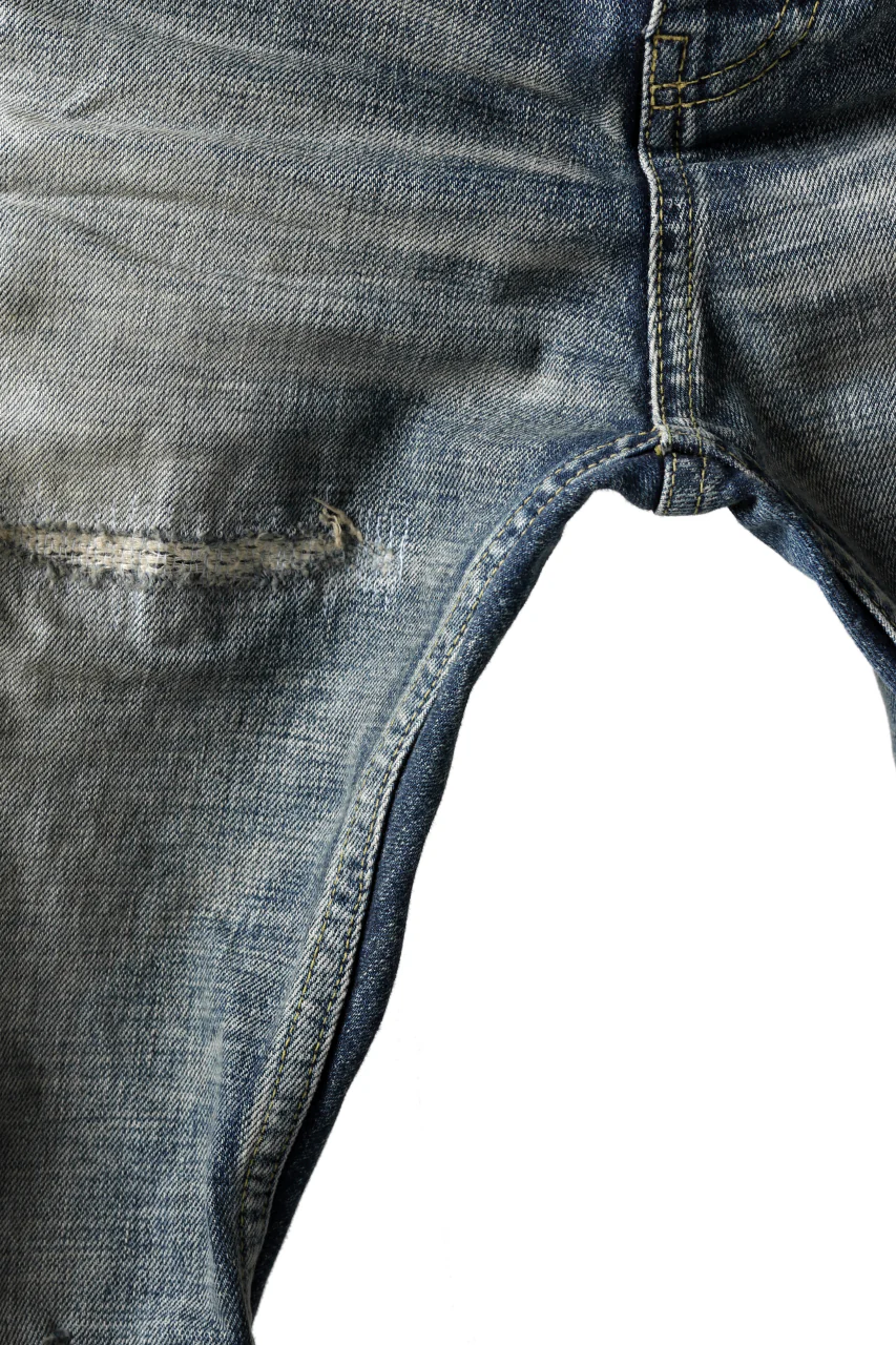 ISAMU KATAYAMA BACKLASH L/C SLIM DENIM PANTS / NATURAL USED FADE (INDIGO) - Image 16