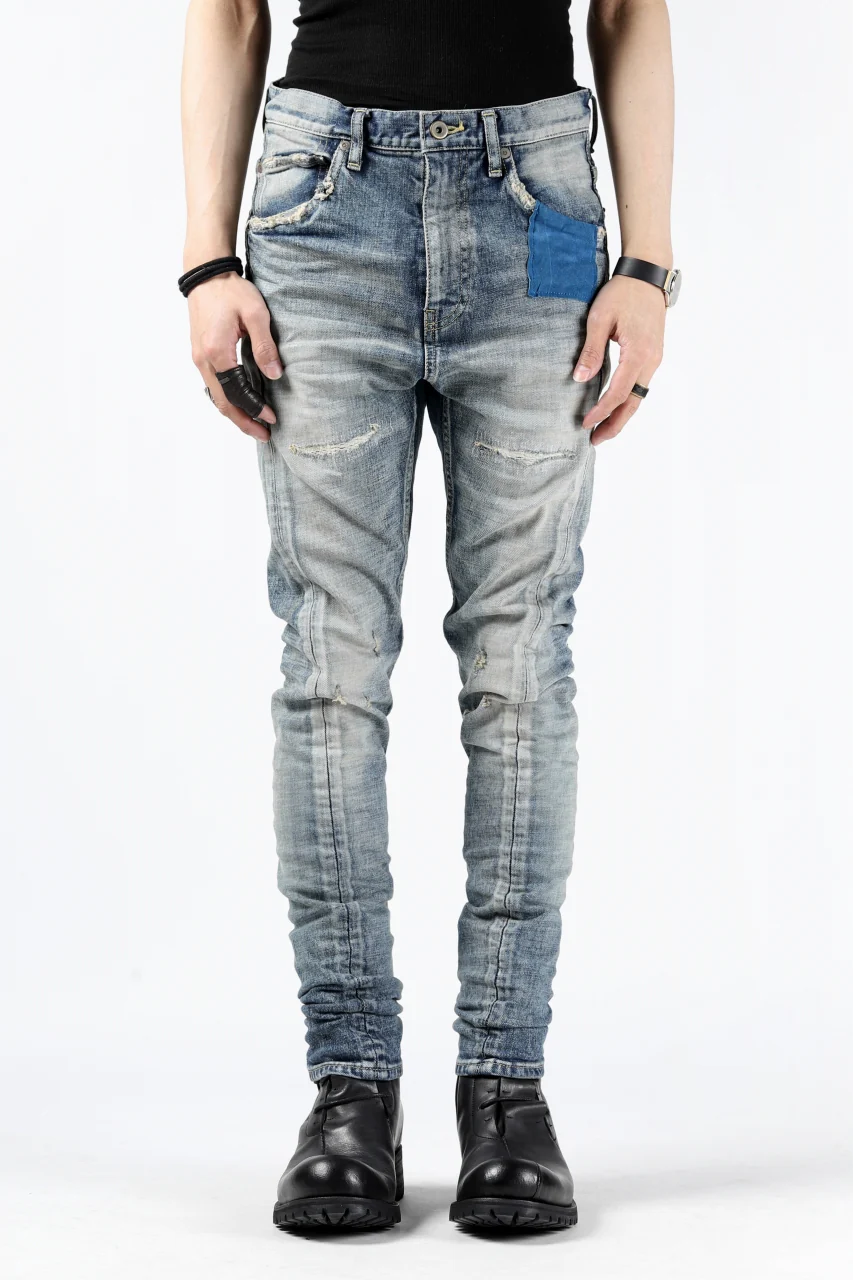 ISAMU KATAYAMA BACKLASH L/C SLIM DENIM PANTS / NATURAL USED FADE (INDIGO) - Image 2