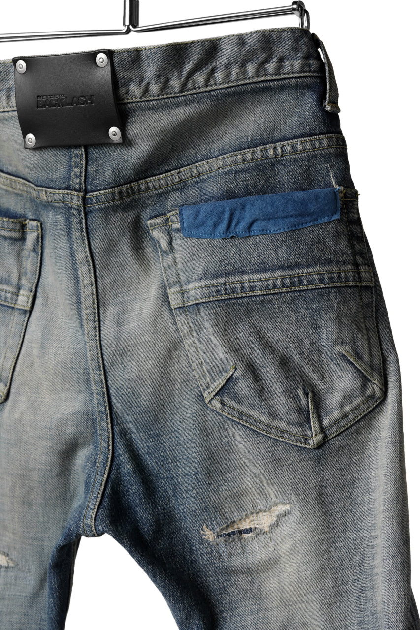 ISAMU KATAYAMA BACKLASH L/C SLIM DENIM PANTS / NATURAL USED FADE (INDIGO) - Image 27