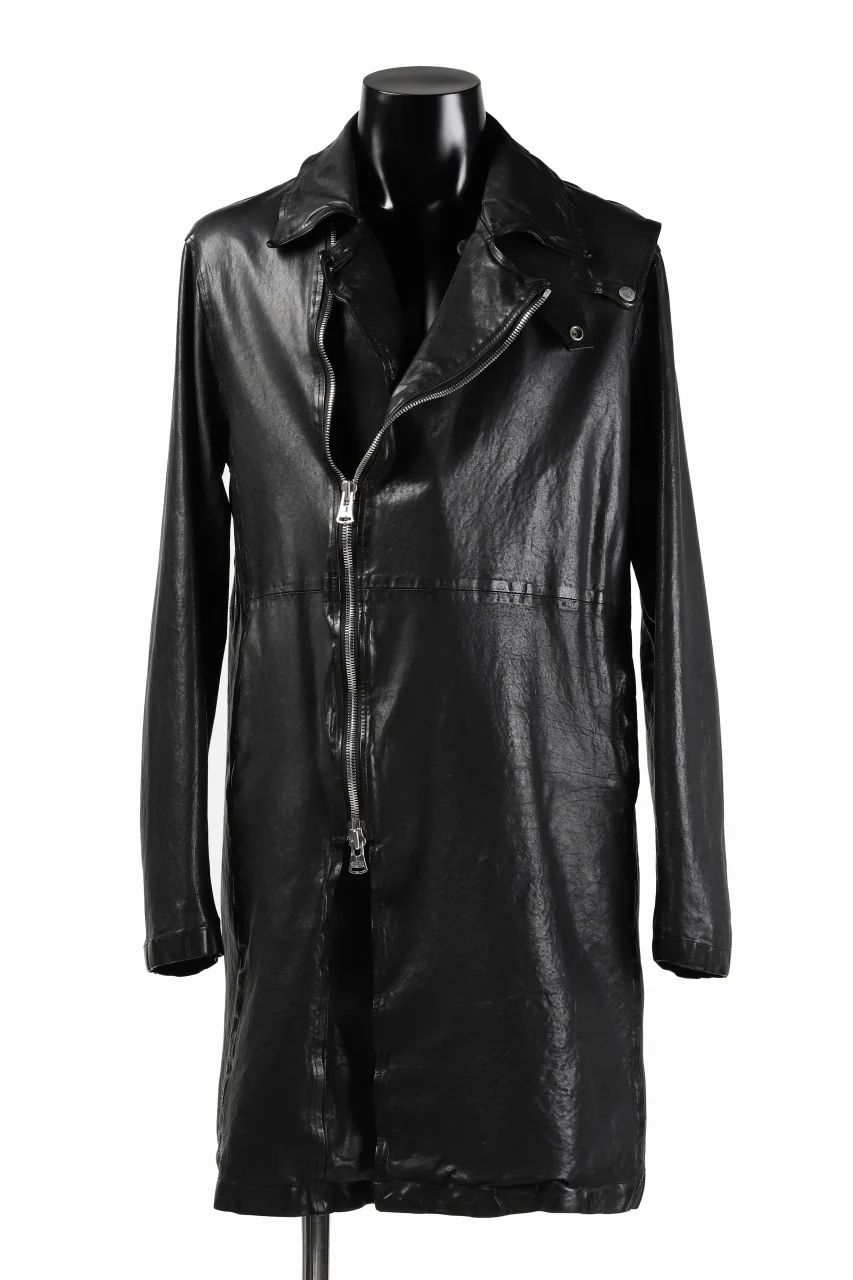 ISAMU KATAYAMA BACKLASH LONG DOUBLE RIDERS / Italy Shoulder 0.6 OBJECT DYED (BLACK)