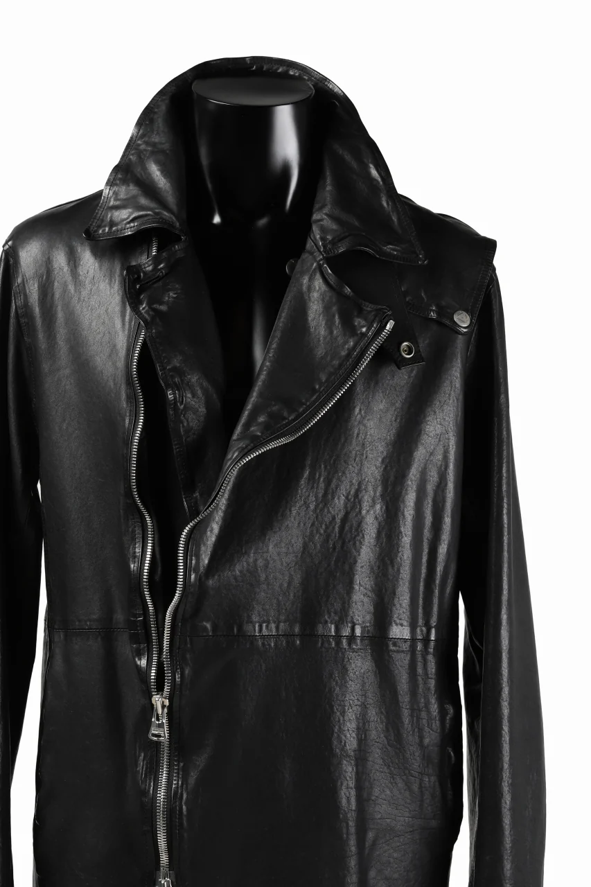 ISAMU KATAYAMA BACKLASH LONG DOUBLE RIDERS / Italy Shoulder 0.6 OBJECT DYED (BLACK) - Image 18