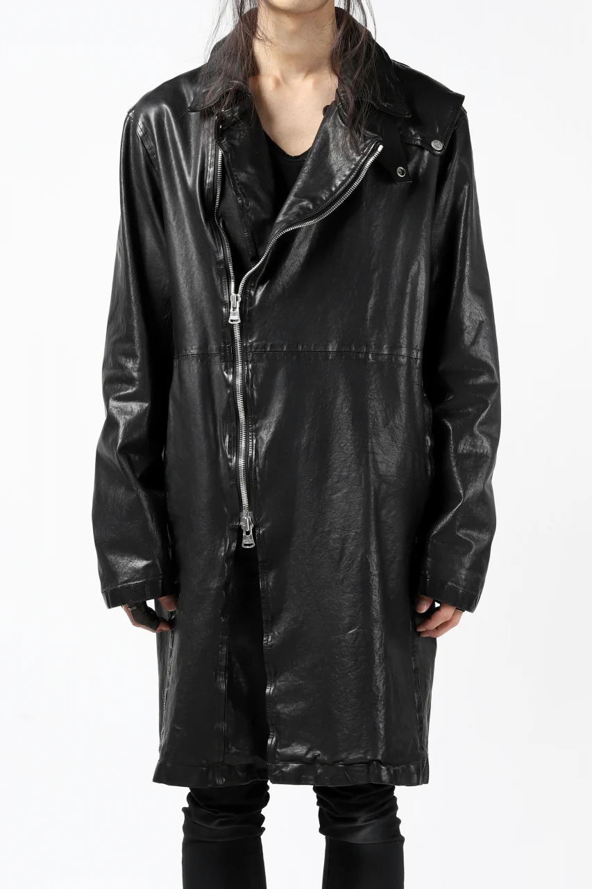 ISAMU KATAYAMA BACKLASH LONG DOUBLE RIDERS / Italy Shoulder 0.6 OBJECT DYED (BLACK) - Image 2