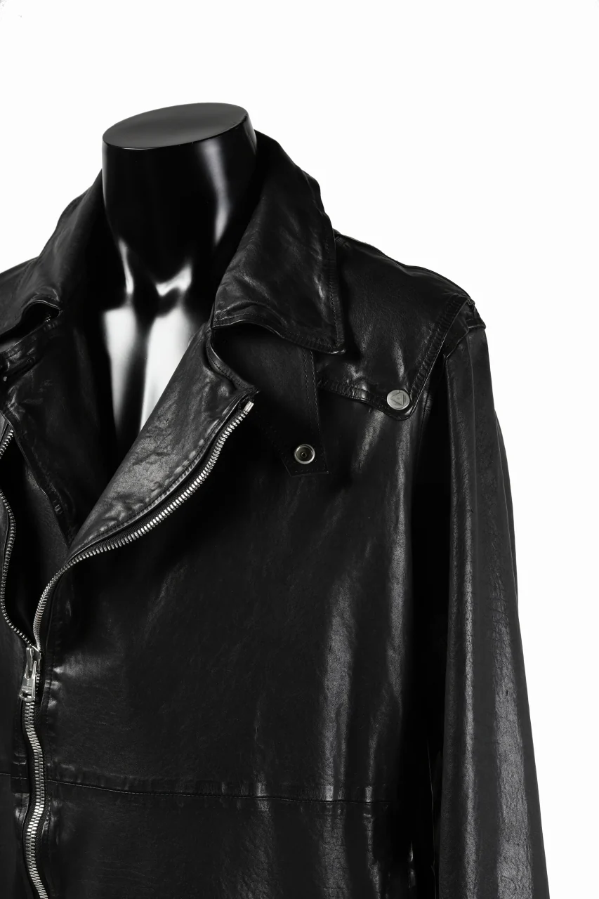 ISAMU KATAYAMA BACKLASH LONG DOUBLE RIDERS / Italy Shoulder 0.6 OBJECT DYED (BLACK) - Image 21