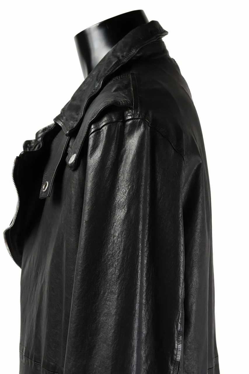 ISAMU KATAYAMA BACKLASH LONG DOUBLE RIDERS / Italy Shoulder 0.6 OBJECT DYED (BLACK) - Image 23