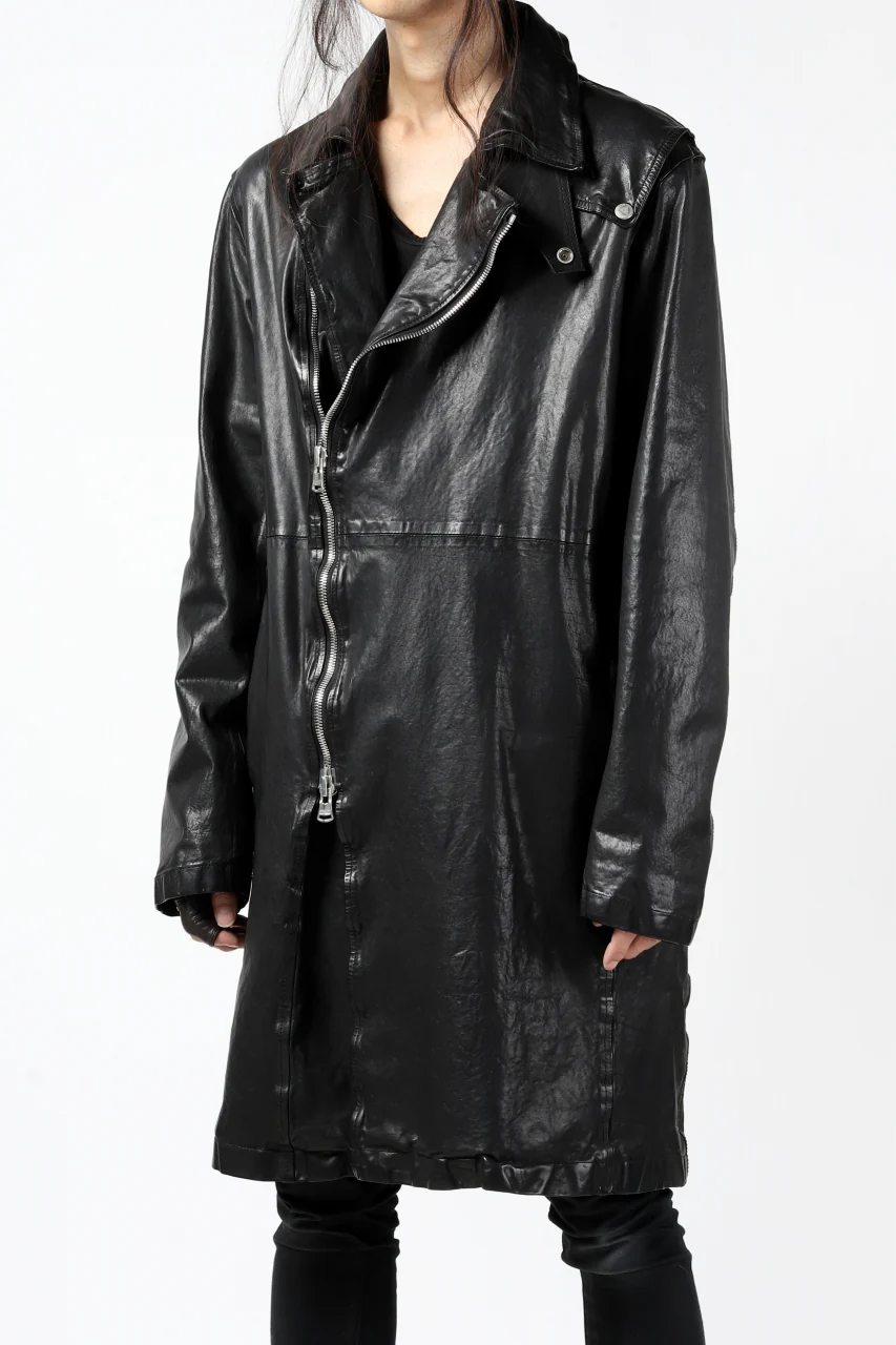 ISAMU KATAYAMA BACKLASH LONG DOUBLE RIDERS / Italy Shoulder 0.6 OBJECT DYED (BLACK) - Image 47