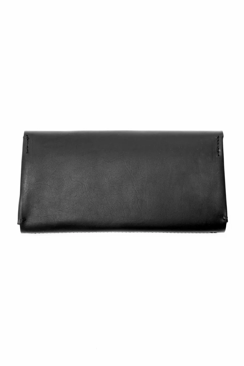 ISAMU KATAYAMA BACKLASH LONG FOLD WALLET / GUIDI CALF (BLACK) - Image 4