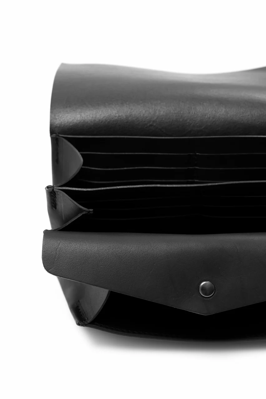 ISAMU KATAYAMA BACKLASH LONG FOLD WALLET / GUIDI CALF (BLACK) - Image 5