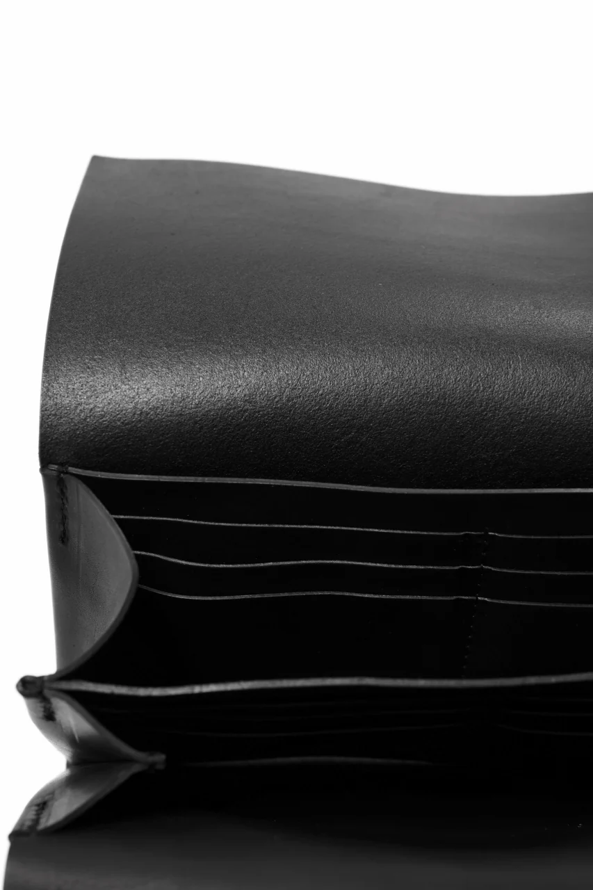 ISAMU KATAYAMA BACKLASH LONG FOLD WALLET / GUIDI CALF (BLACK) - Image 6