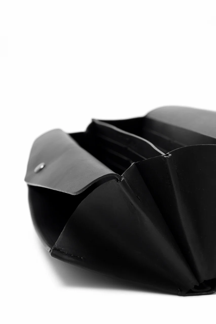ISAMU KATAYAMA BACKLASH LONG FOLD WALLET / GUIDI CALF (BLACK) - Image 7