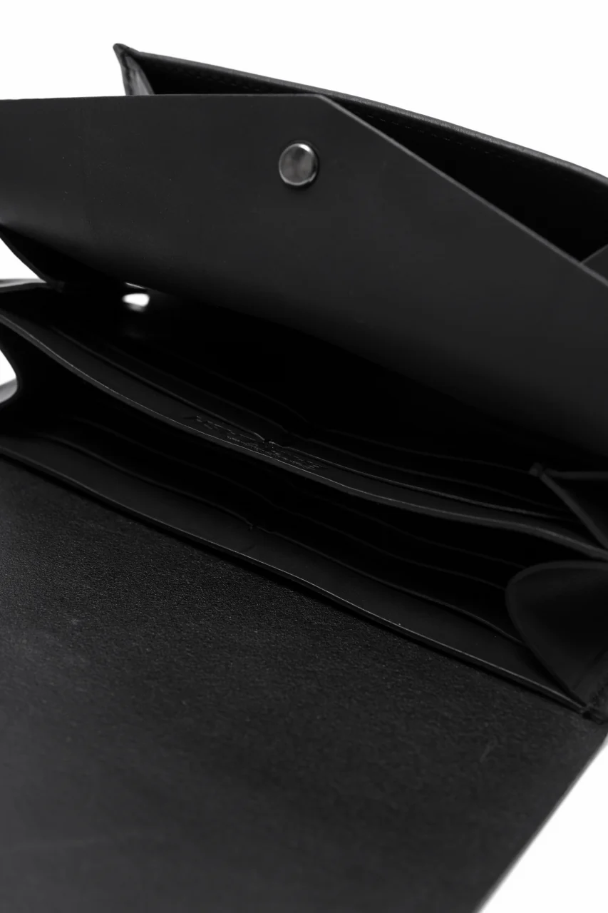 ISAMU KATAYAMA BACKLASH LONG FOLD WALLET / GUIDI CALF (BLACK) - Image 8