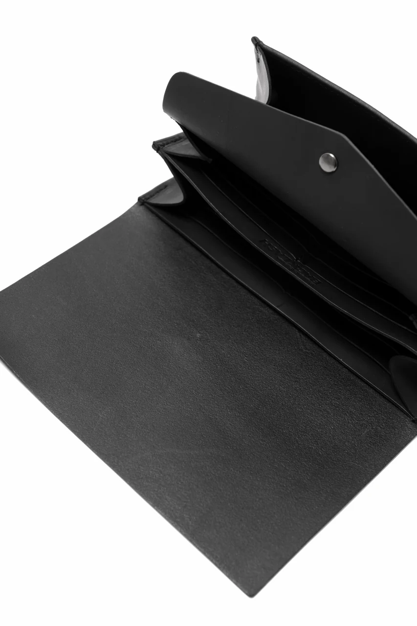 ISAMU KATAYAMA BACKLASH LONG FOLD WALLET / GUIDI CALF (BLACK) - Image 9